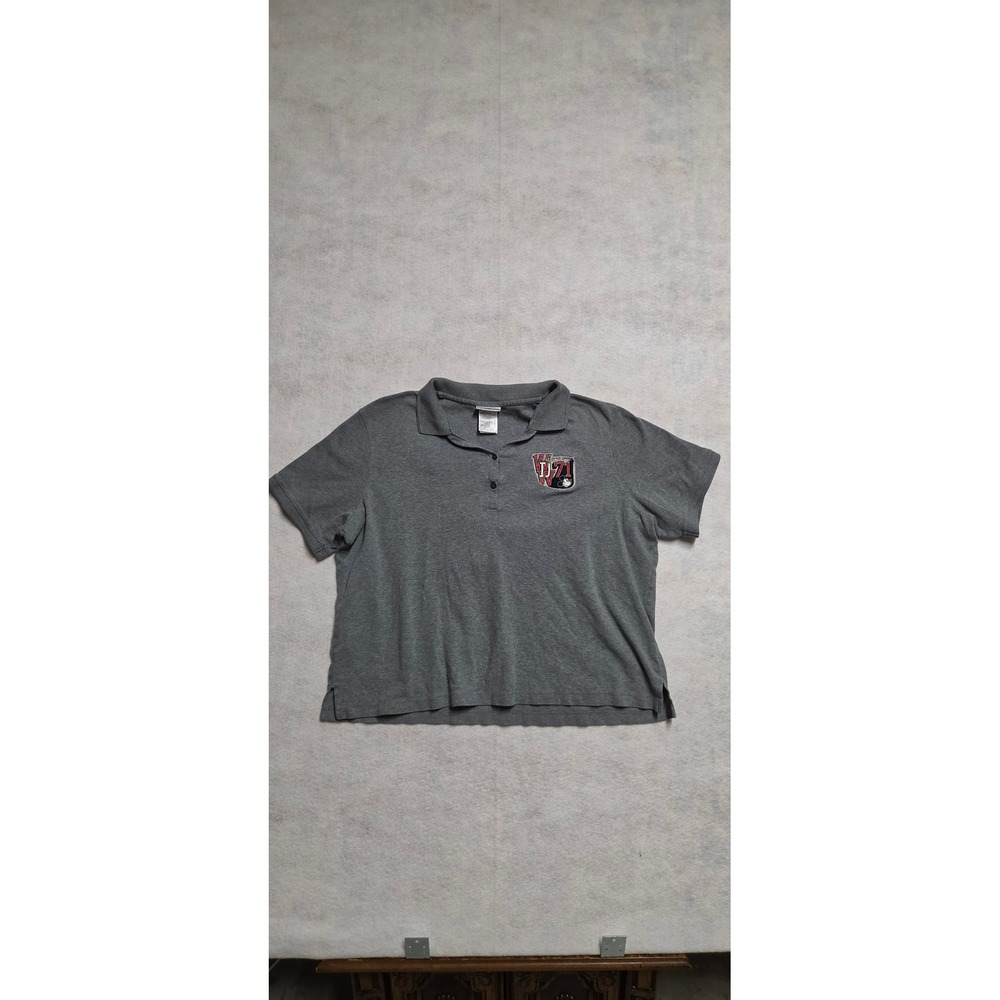 Walt Disney World Polo Shirt XXL Gray Mickey Mouse WDW 71 Patch Short Sleeve